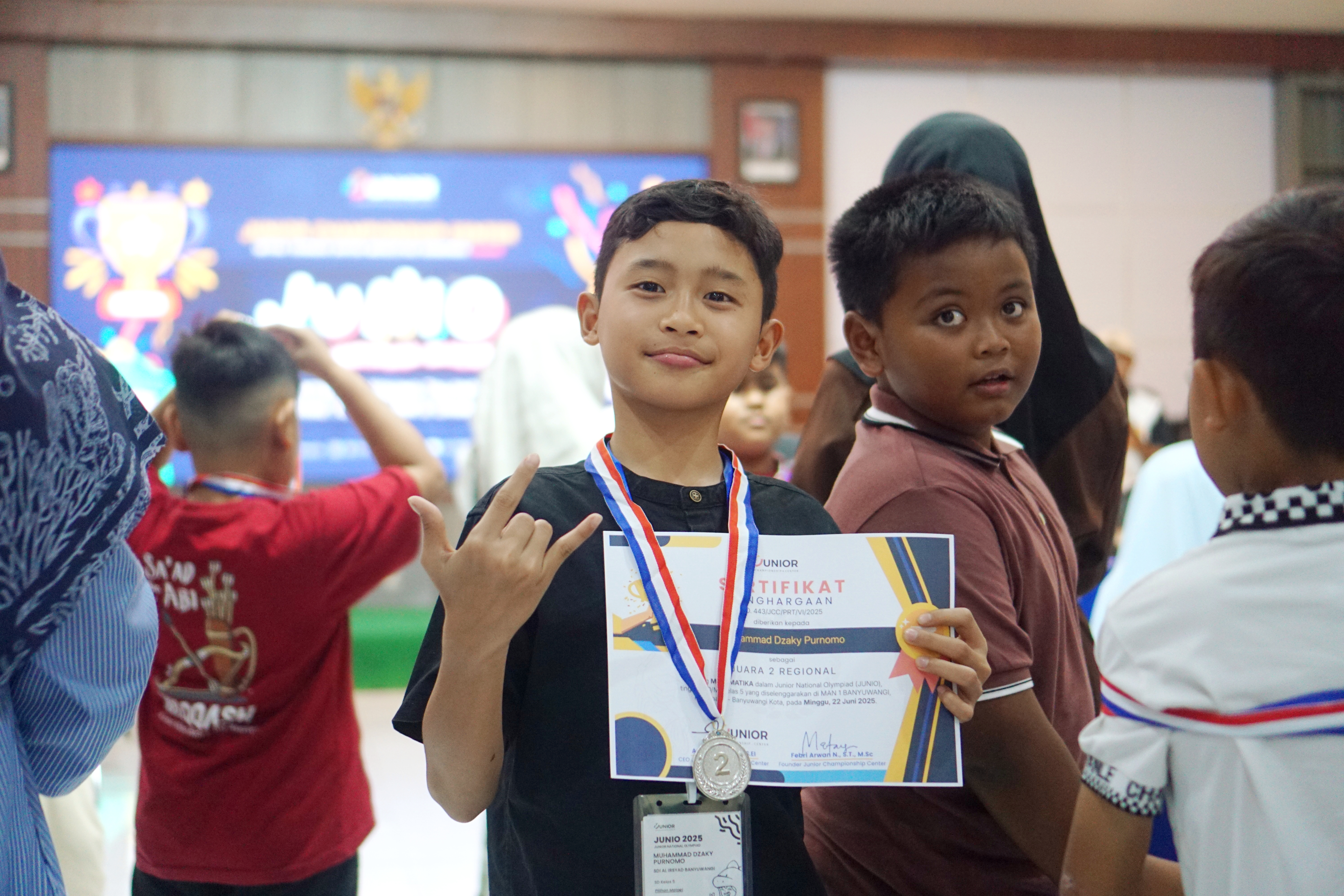 Winning medals